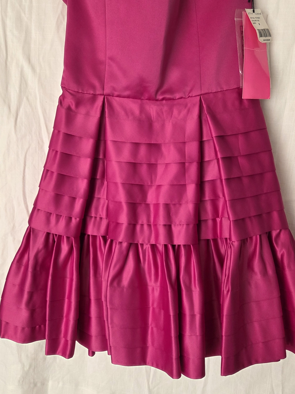 Strapless Pink Satin Party Dress - Picture 5 of 8